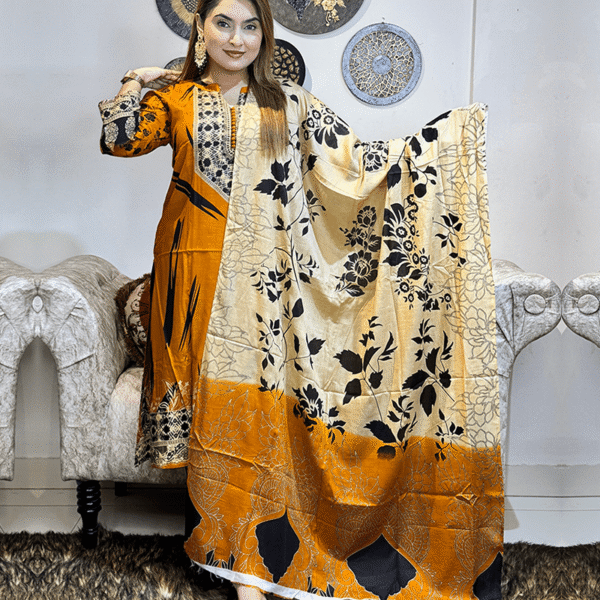 Pure Cotton Unstitched 3-Piece – Basonti