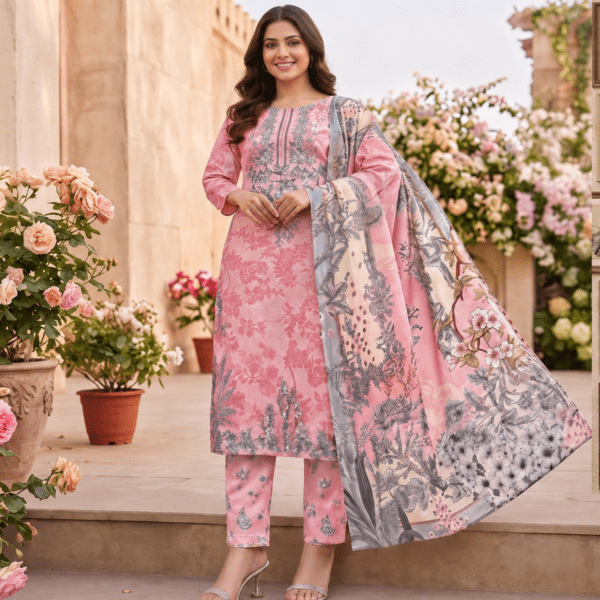 Afeen Noor – Premium Digital Printed Cotton Three-Piece