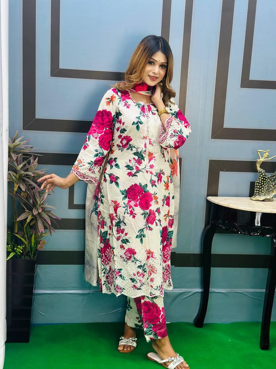 Pakistani Inspired Muslin 3 Piece Co-Ords - Image 2