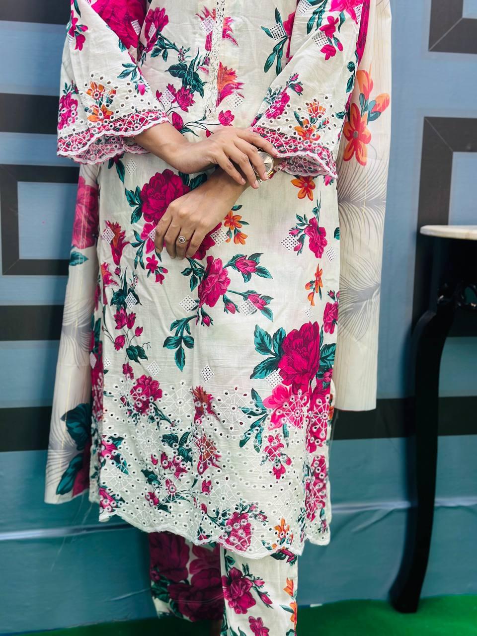 Pakistani Inspired Muslin 3 Piece Co-Ords - Image 4