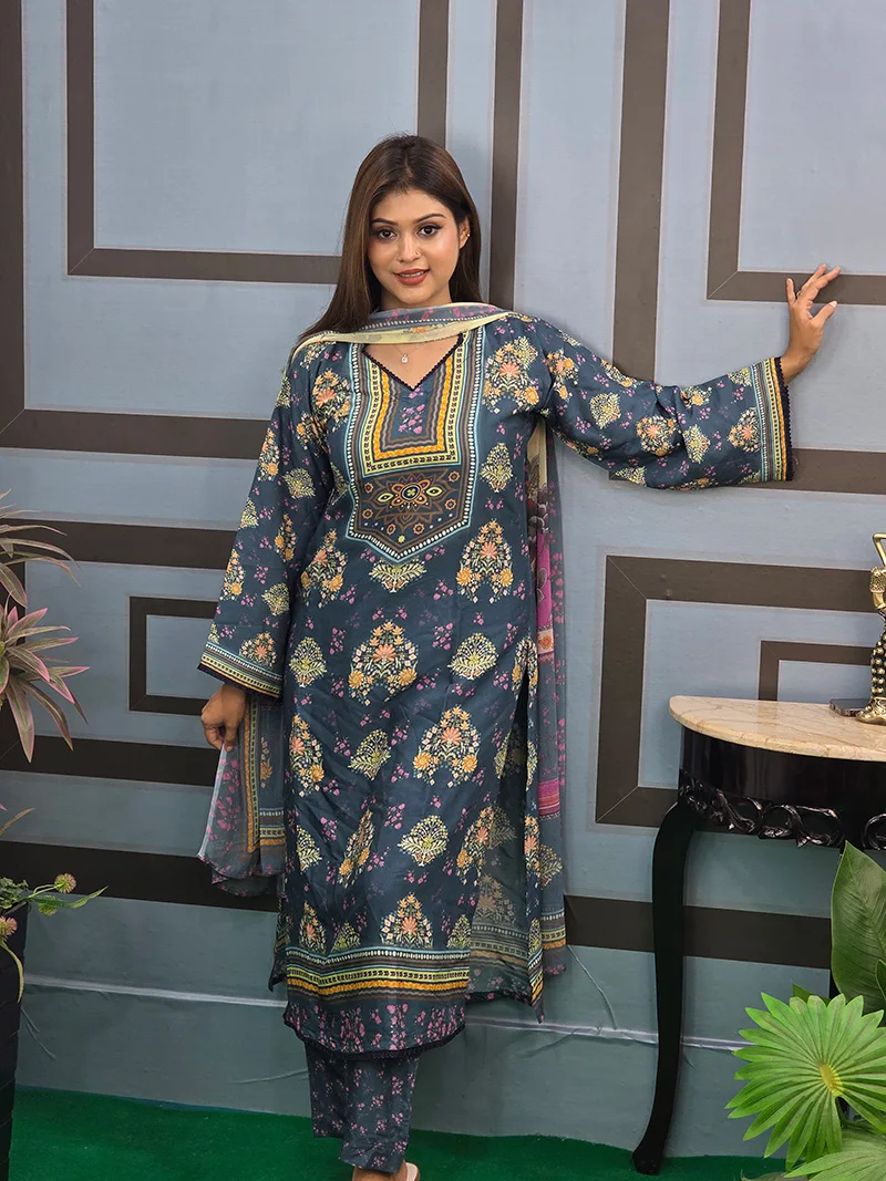 Pakistani Inspired Muslin 3 Piece Co-Ords - Image 4