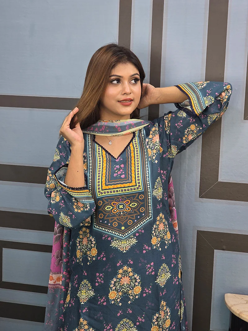 Pakistani Inspired Muslin 3 Piece Co-Ords