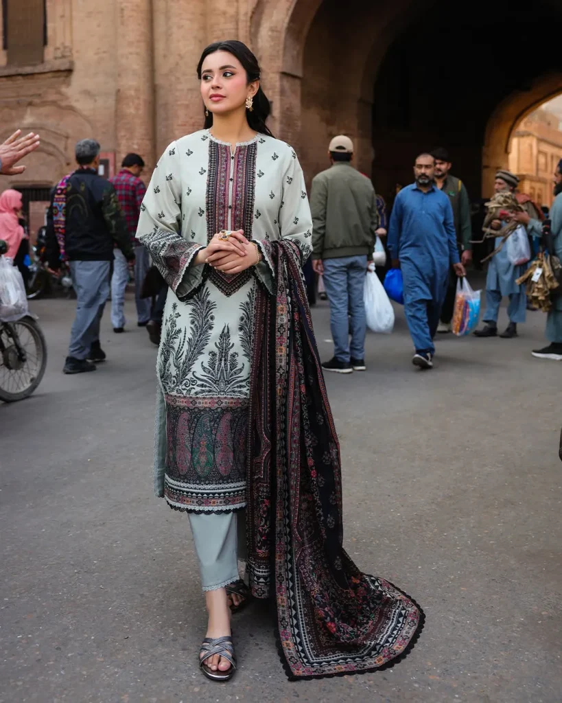 Pakistani Inspired Muslin Three Piece - Image 3